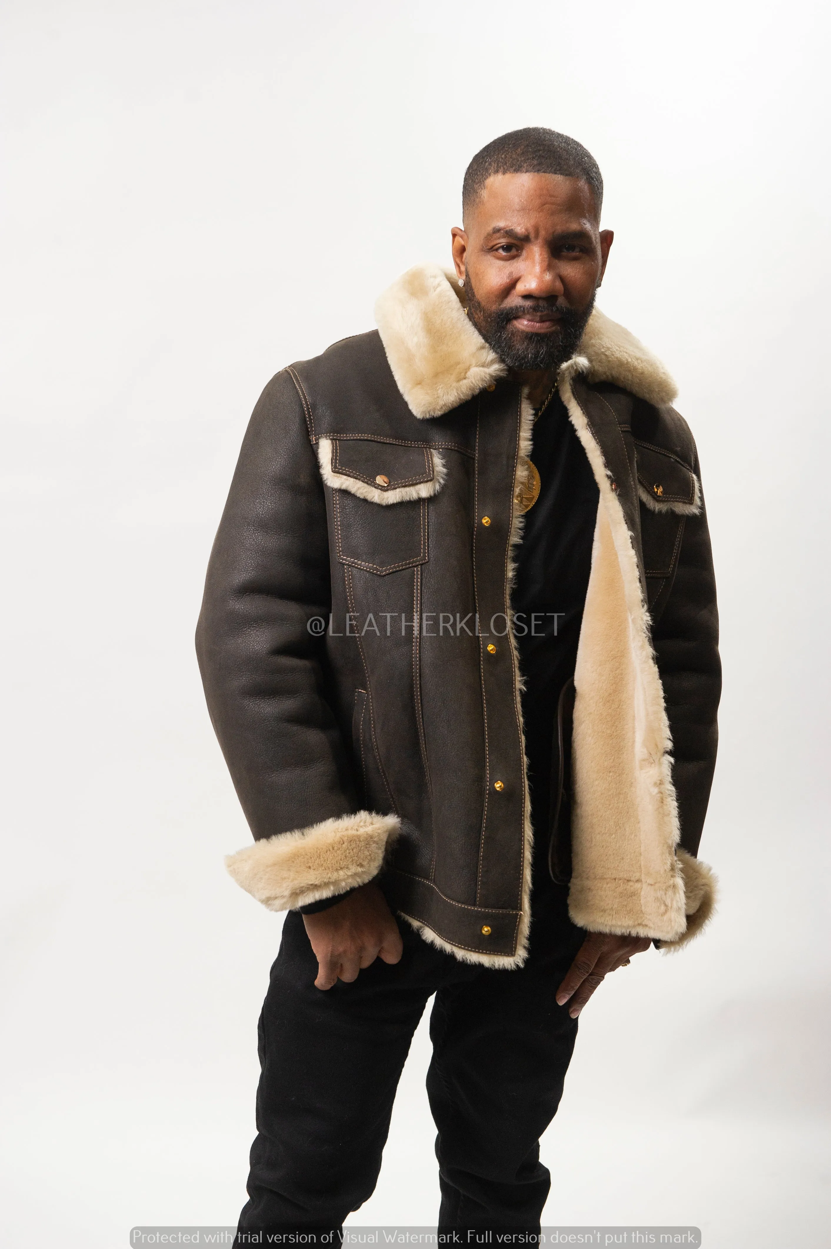 Men's Troy Shearling Jacket [Brown]