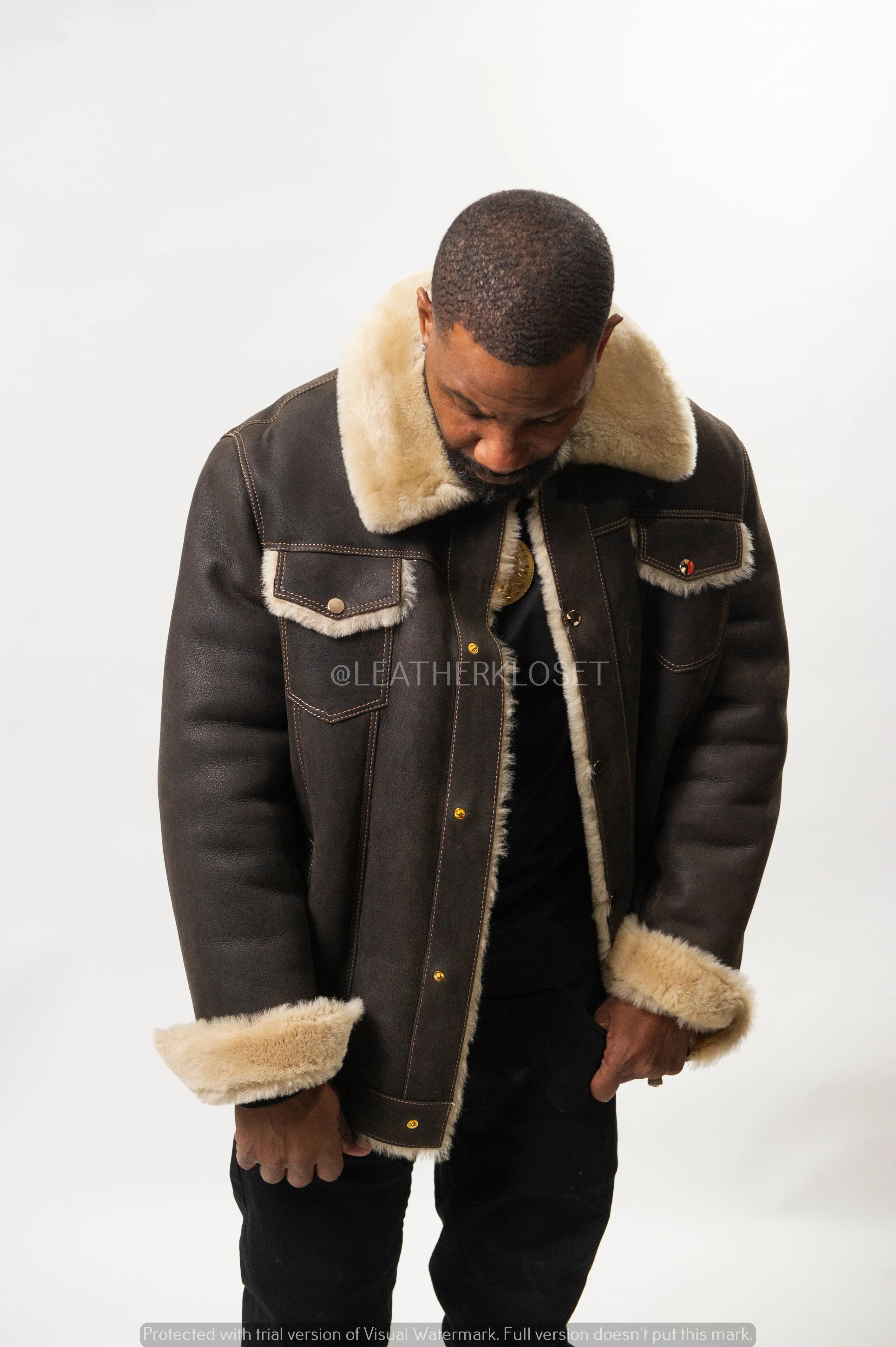 Men's Troy Shearling Jacket [Brown]