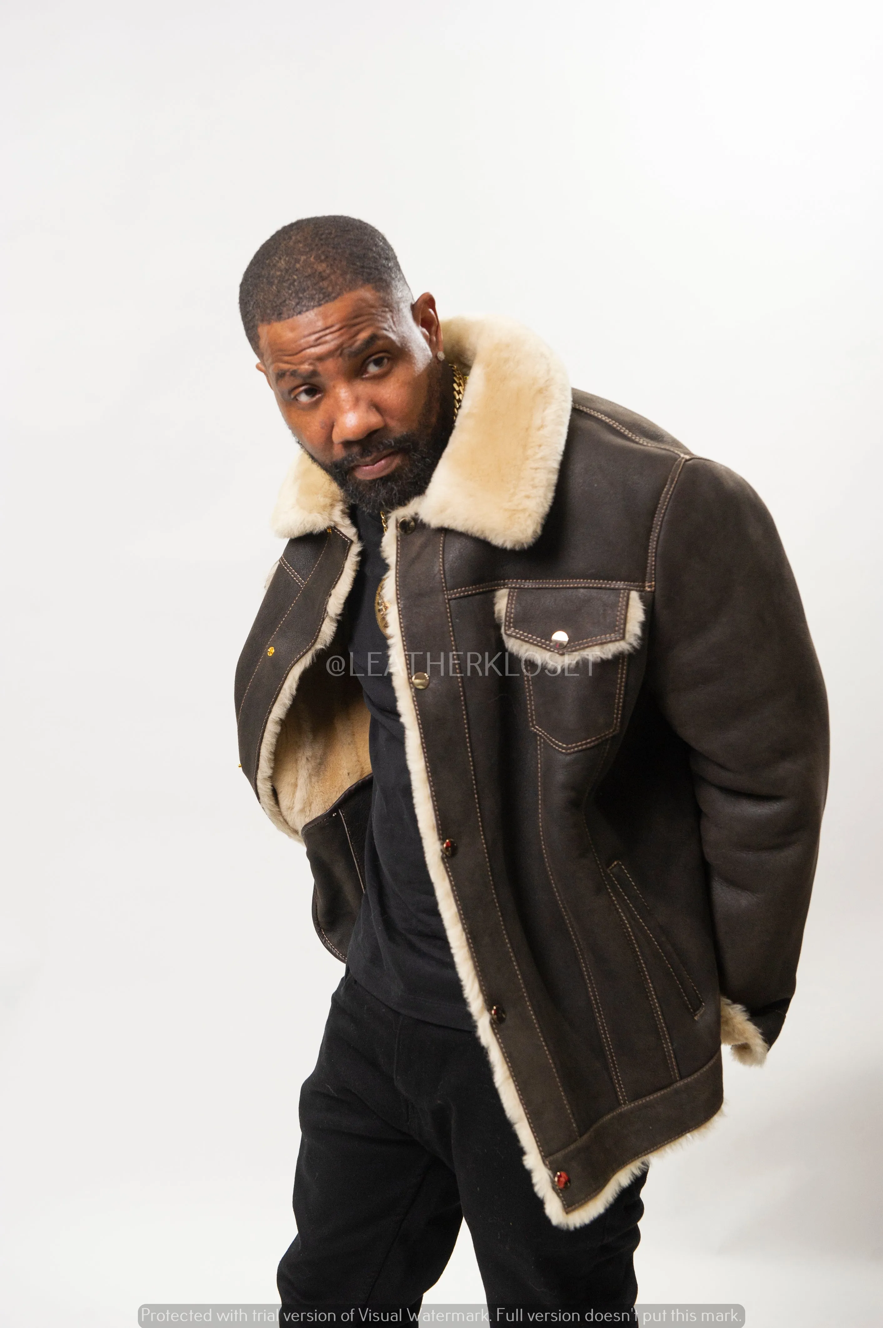 Men's Troy Shearling Jacket [Brown]