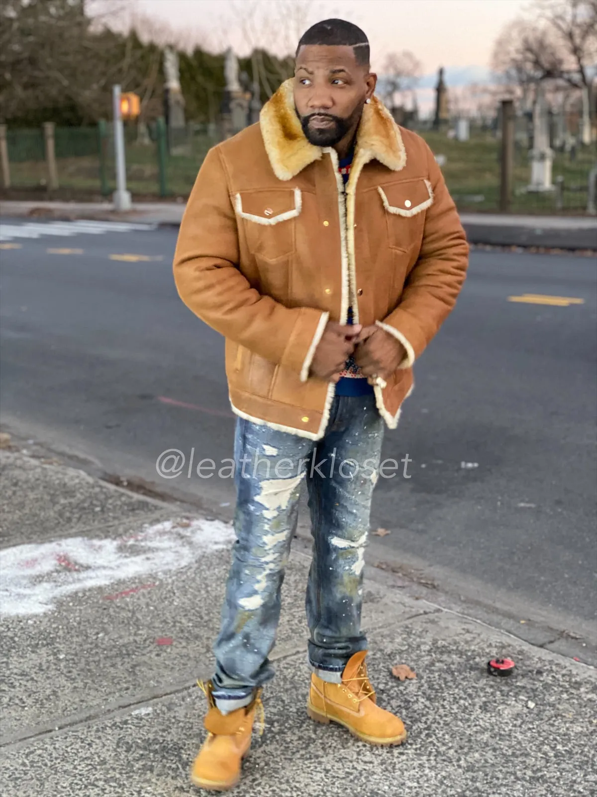 Mens Troy Shearling Jacket [Tan]