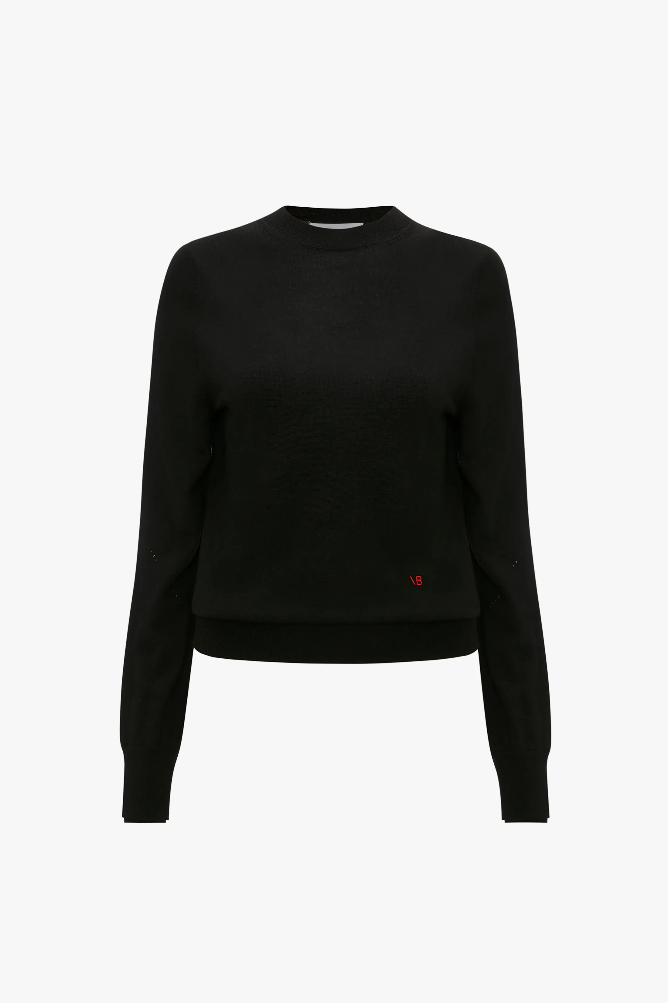 Merino Crew Jumper in Black