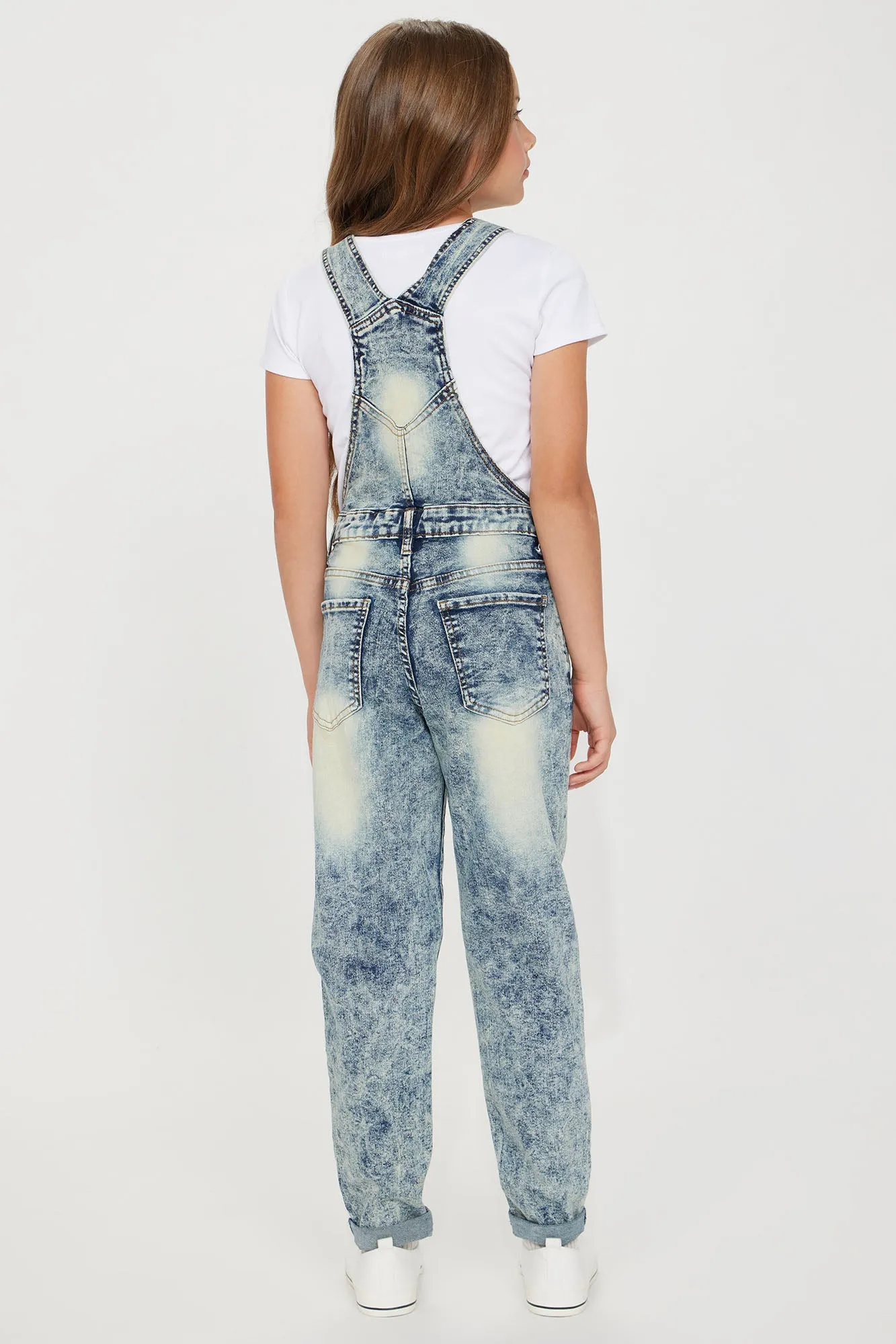 Mini Ready To Go Denim Overalls - Acid Wash