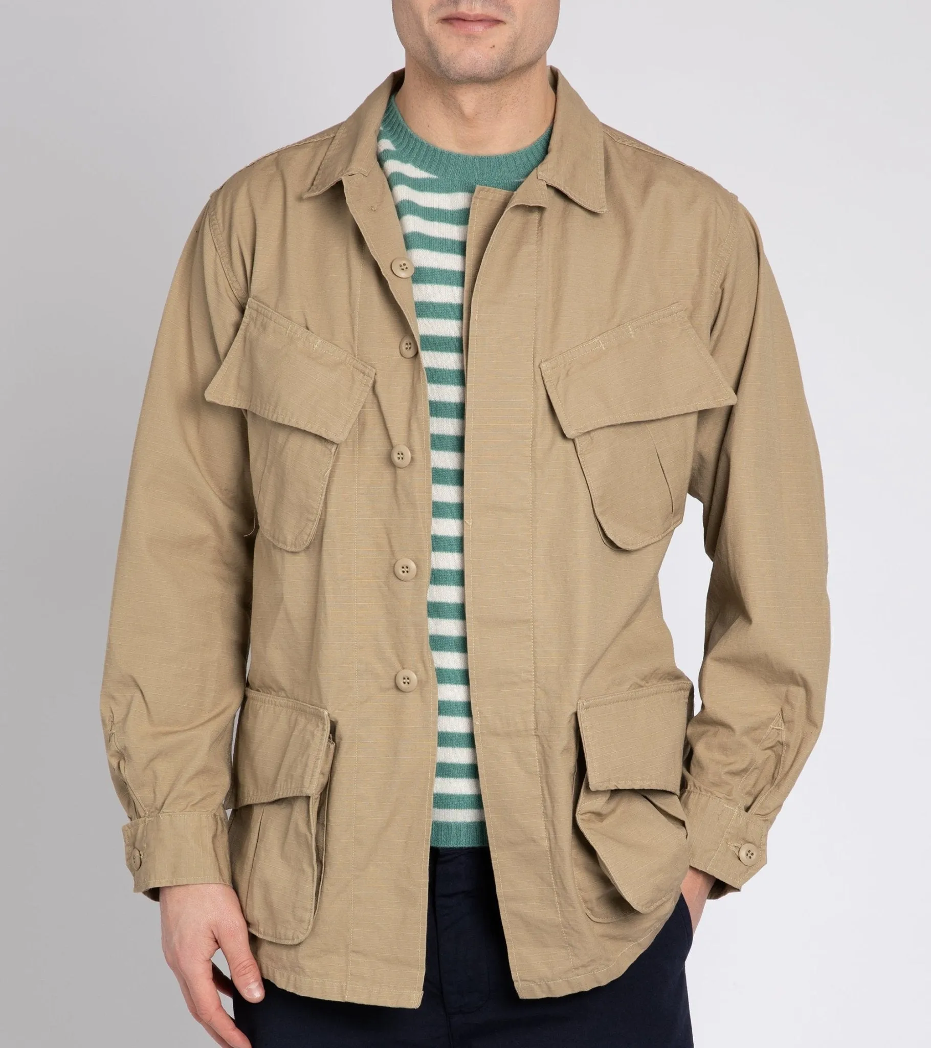 OrSlow Cotton Ripstop Tropical Jacket: Beige