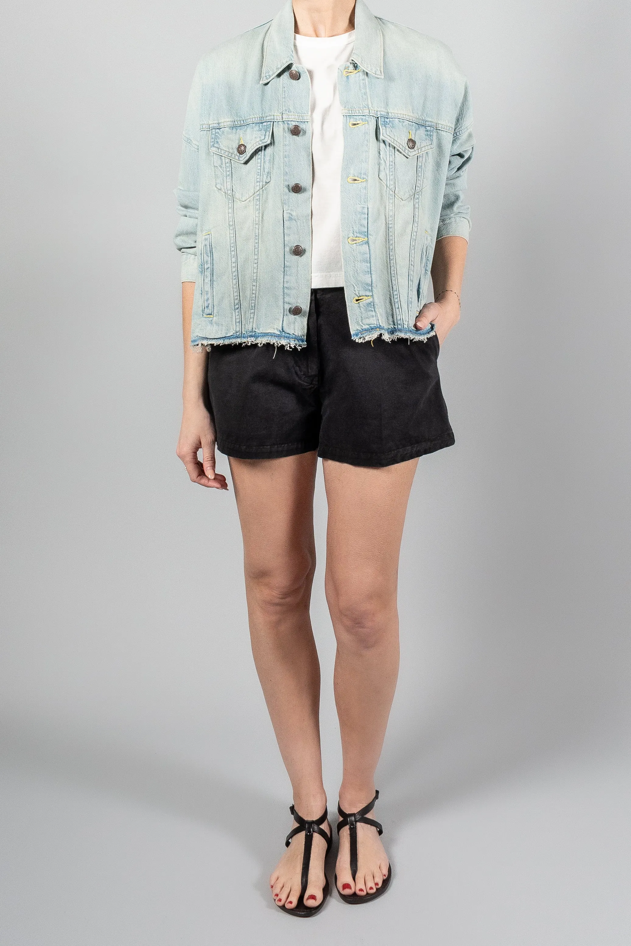 R13 Oversized Cut-Off Trucker Jacket