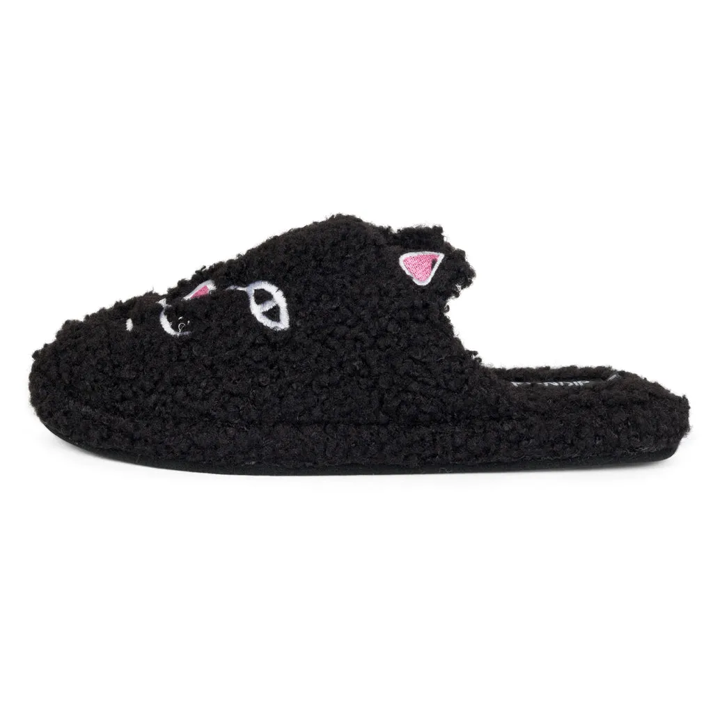 RIPNDIP JERM FACE FUZZY HOUSE SLIPPERS-BLACK