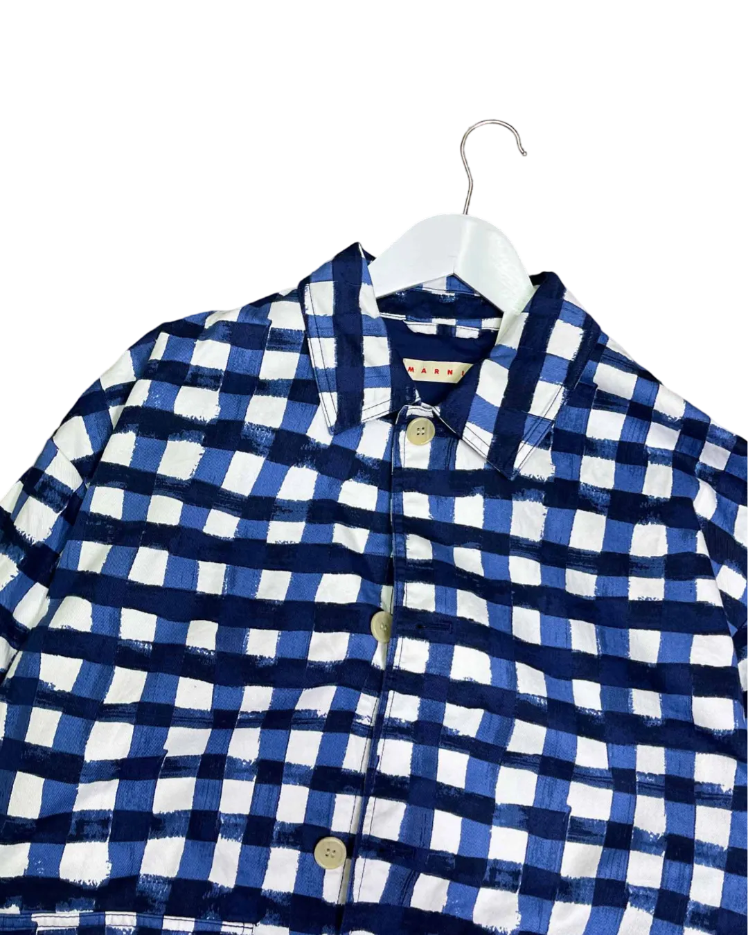 Size L - Uniqlo x Marni Oversized Checked Utility Jacket in Stylish Design