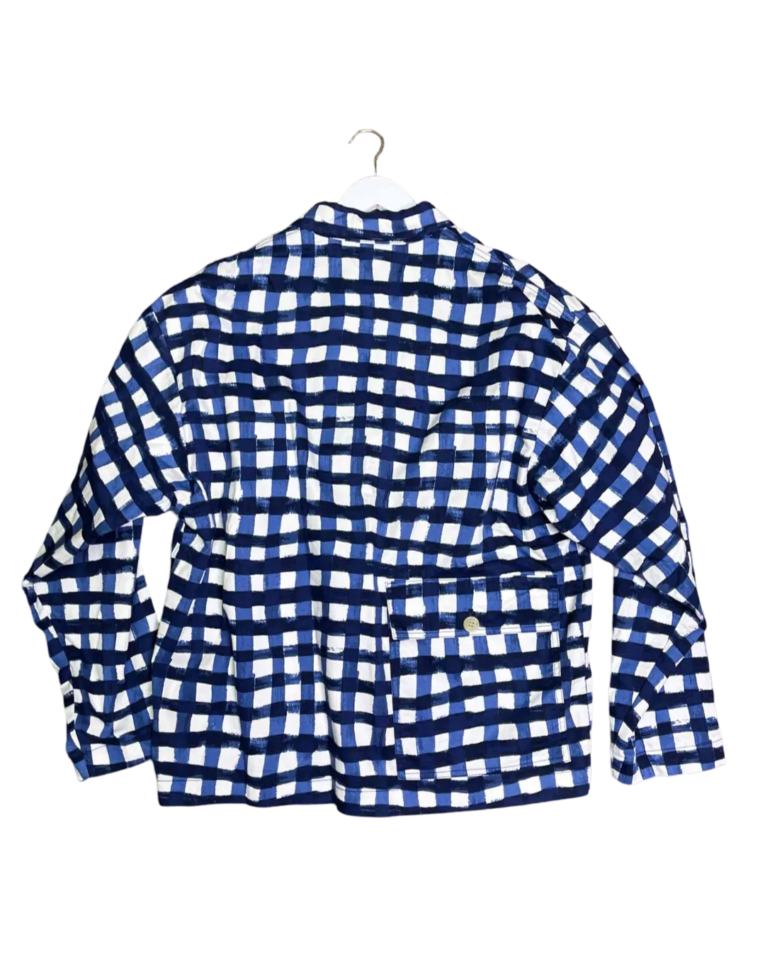 Size L - Uniqlo x Marni Oversized Checked Utility Jacket in Stylish Design