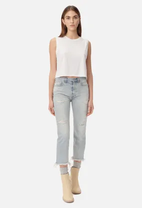 Straight Leg Crop Jean / Dust