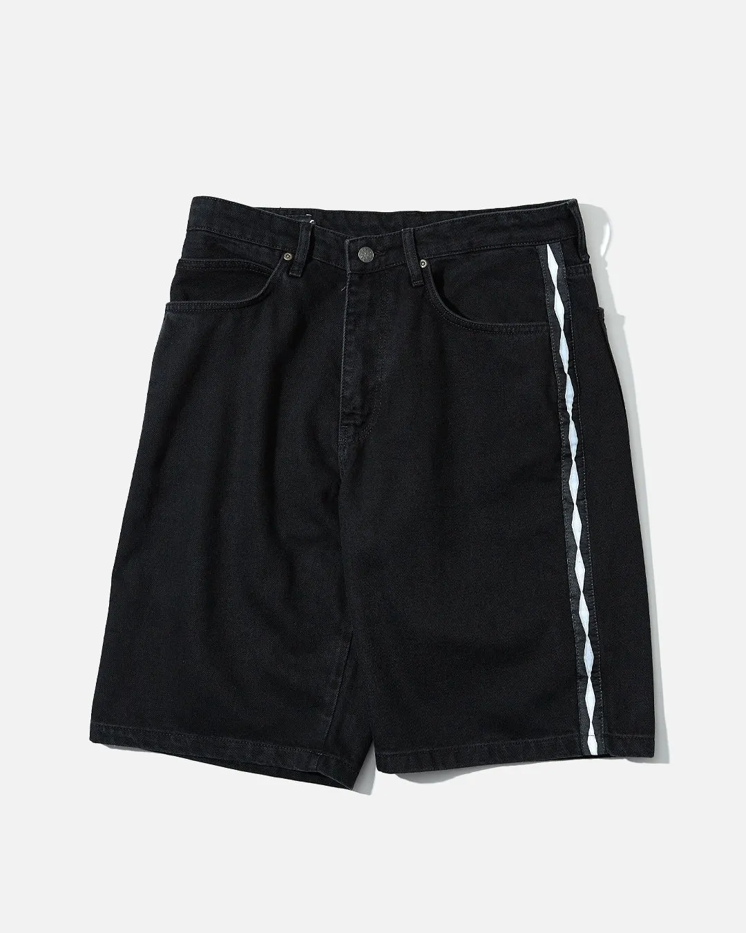 Striped Jean Short - Black