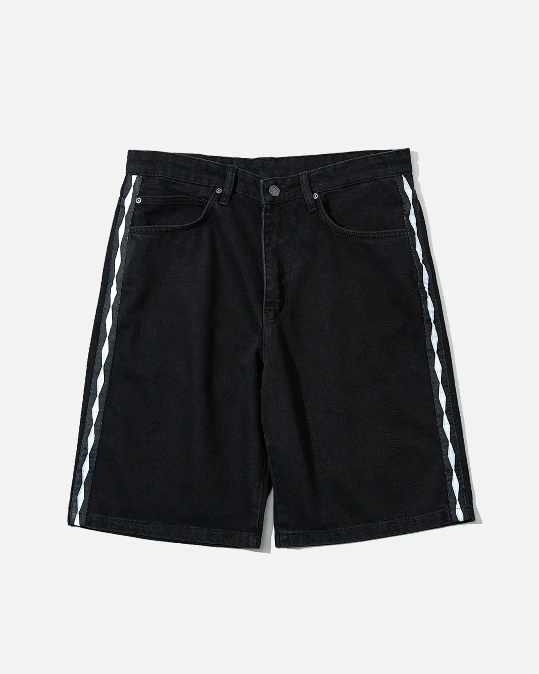 Striped Jean Short - Black