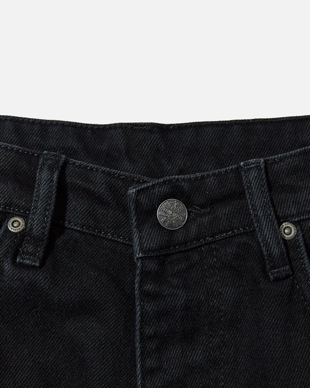 Striped Jean Short - Black