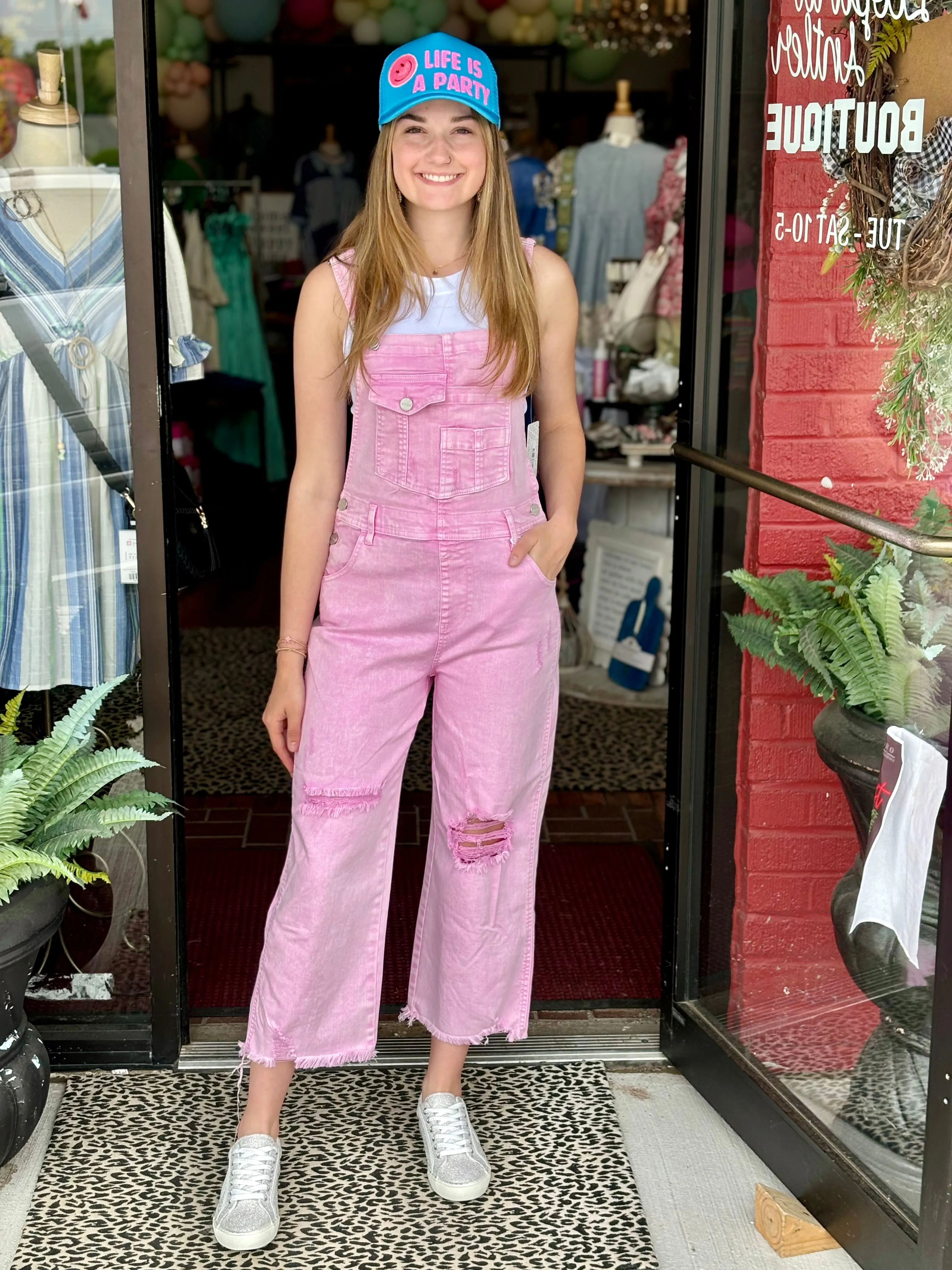 Take a Walk Acid Pink Overalls