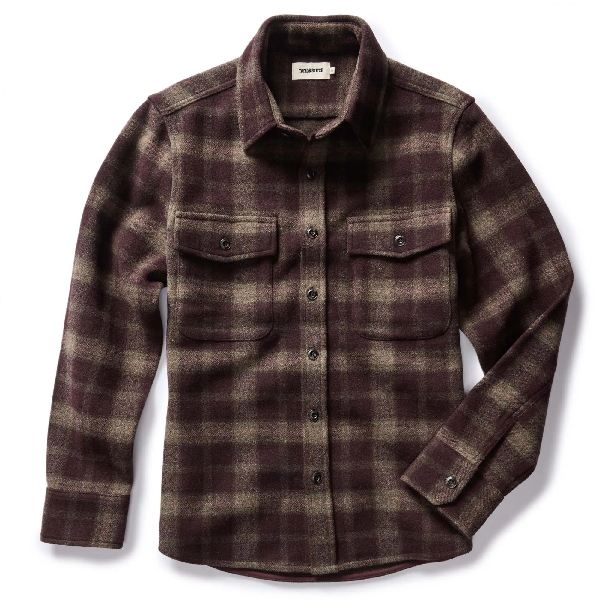 The Maritime Shirt Jacket in Burgundy Plaid