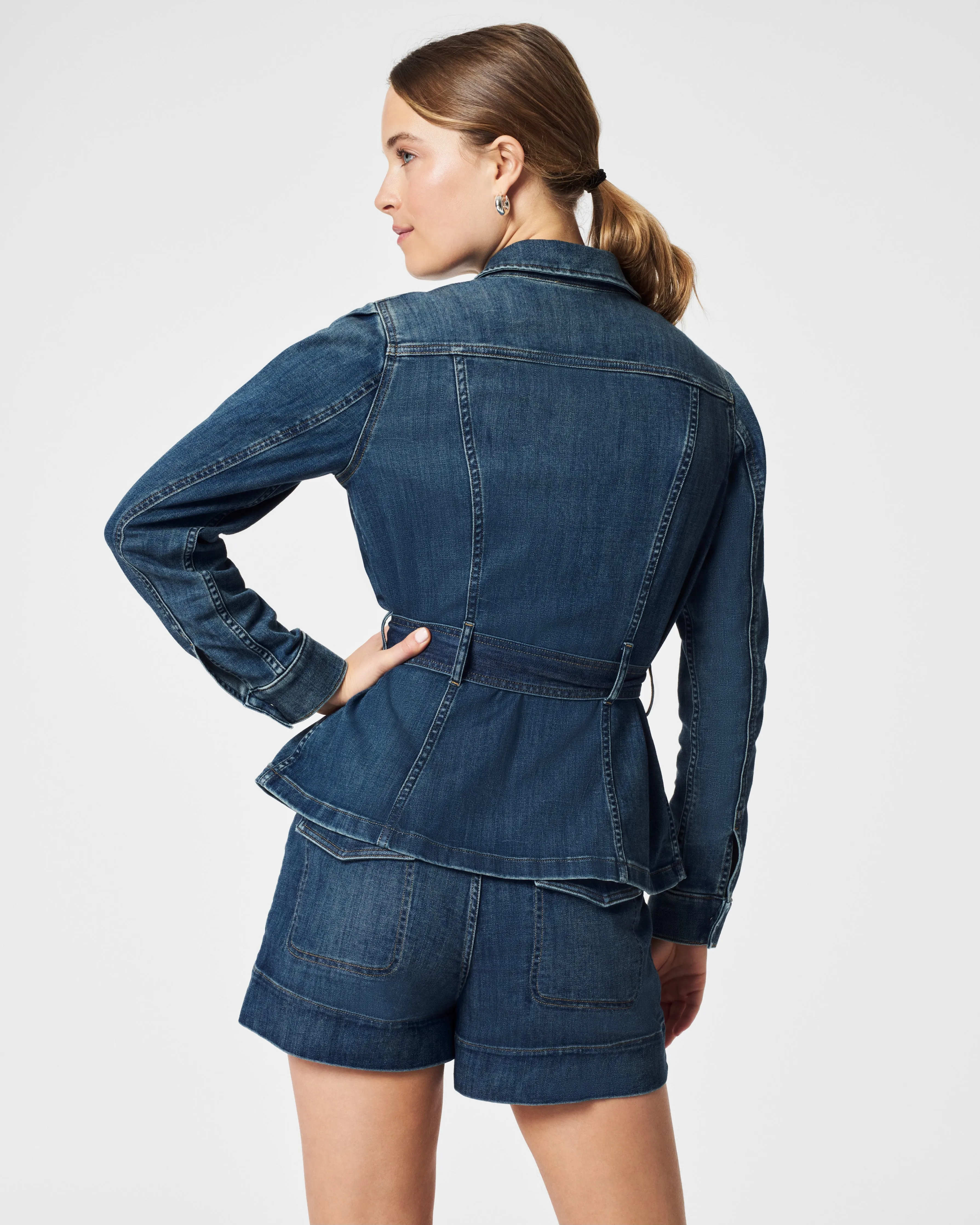 Tie-Front Jean Shirt Jacket