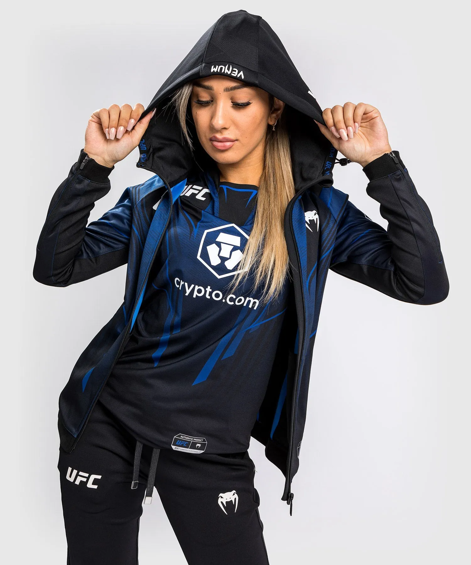 Ufc Authentic Fight Night 2.0 Kit By Venum Women's Walkout Hoodie - Midnight Edition