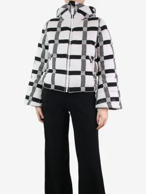 White and black checkered wool-blend jacket - size S