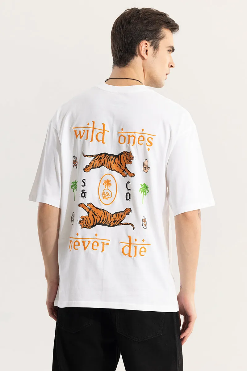 Wild Ones Never Die White Oversized T-Shirt