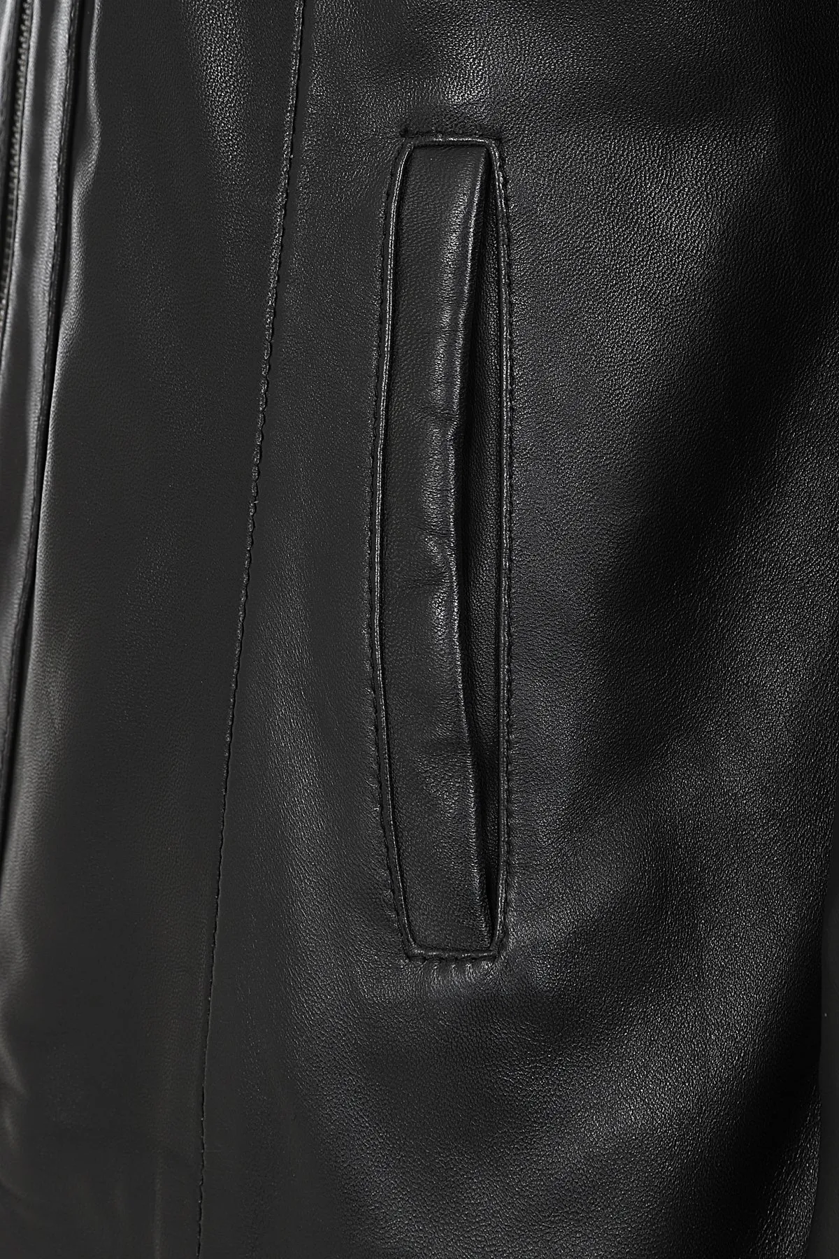 Women's Classic Black Real Leather Jacket - DEBBIE