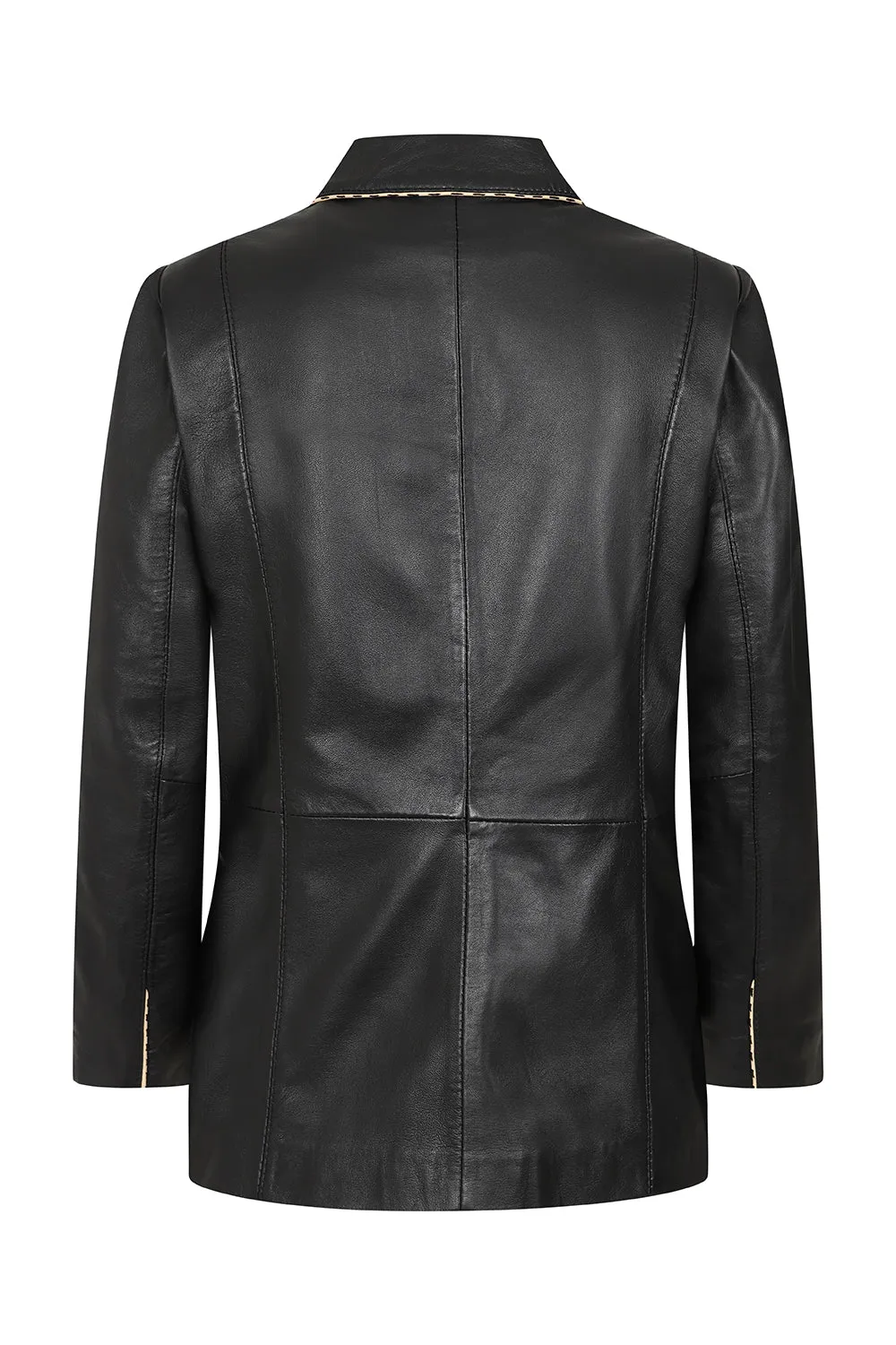 Women's hip length blazer Leather Jacket - PENNY