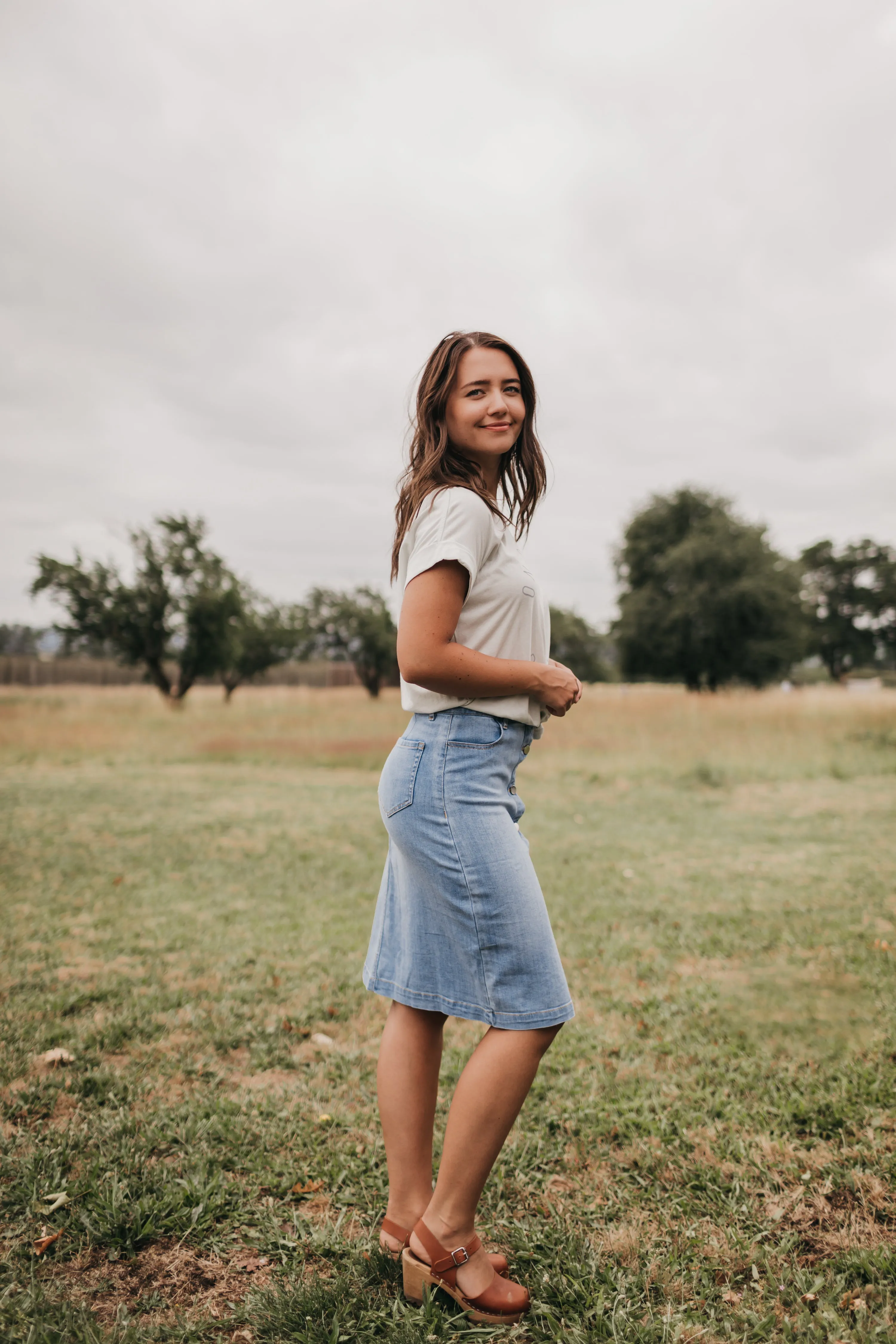 Zoe Denim Skirt In LIGHT BLUE